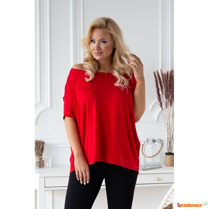 Czerwona bluzka oversize - DAGMARA - Bluzki, koszule - Leszno