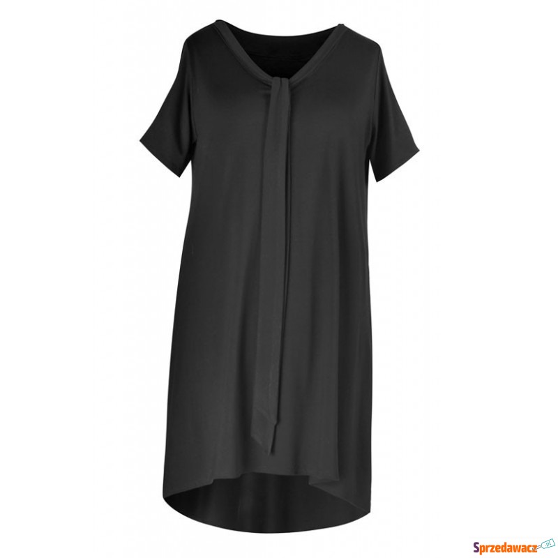 Czarna rozkloszowana sukienka z wiązaniem PATRICIA - Sukienki - Gliwice