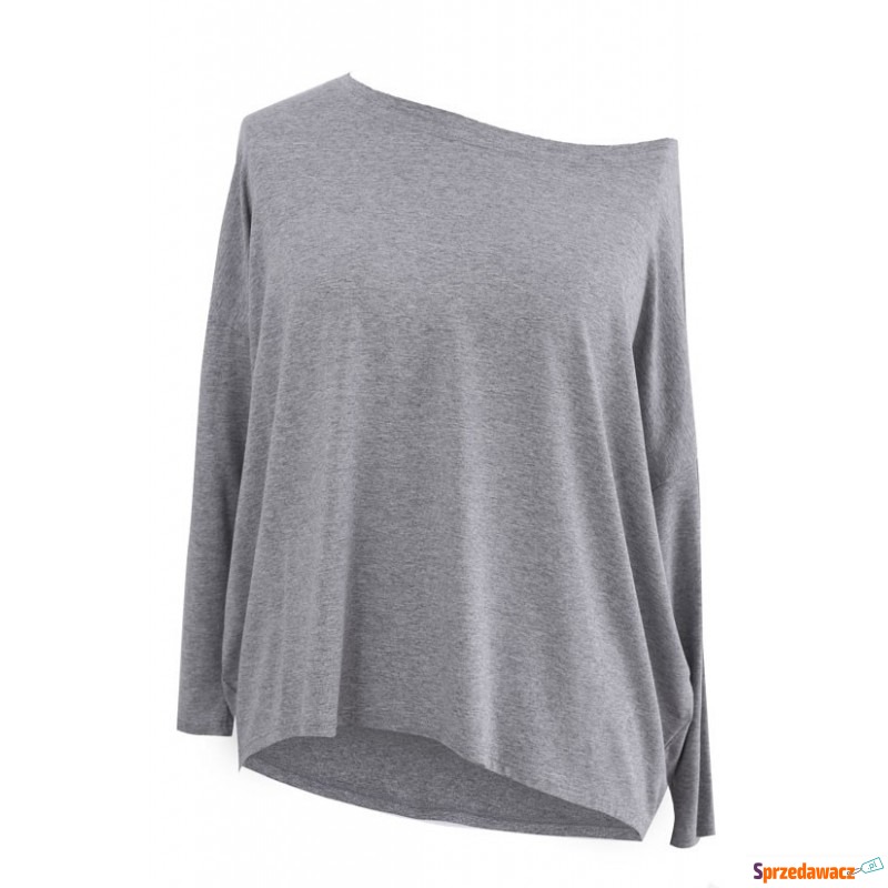 Dzianinowa bluzka oversize ERIN jasny szary (melanż) - Bluzki, koszule - Biała Podlaska