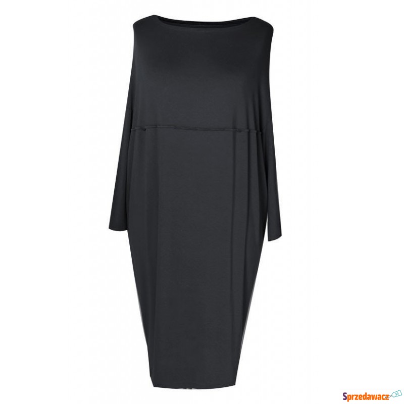 Czarna sukienka oversize z przeszyciem CLAUDIA - Sukienki - Kielce