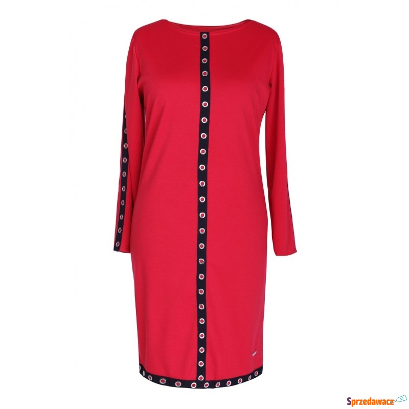 Czerwona sukienka z kółkami ELISA - Sukienki - Ostrołęka
