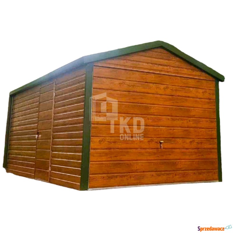 Garaż blaszany - 3x5 - brama uchylna - drzwi -... - Garaże i wiaty - Piła