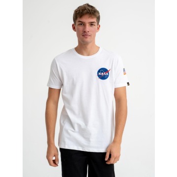 Koszulka Z Krótkim Rękawem Męska Biała Alpha Industries Space Shuttle