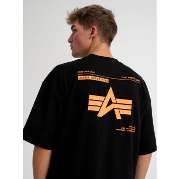 Koszulka Z Krótkim Rękawem Męska Czarna Alpha Industries Logo BP