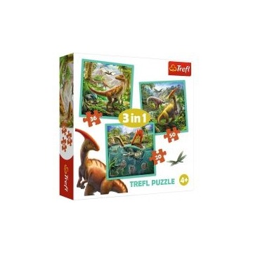 Puzzle 3w1 Niezwykły świat dinozaurów Trefl