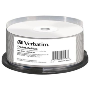 BD-R VERBATIM 25GB X6 DL+ printable thermal NO ID (CAKE 25)