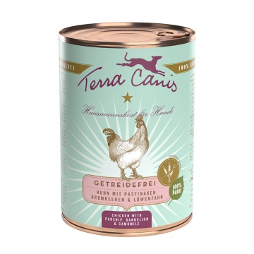 Korzystny pakiet Terra Canis bez zbóż, 12 x 400 g - Kurczak z pasternakiem, mniszkiem i jeżynami