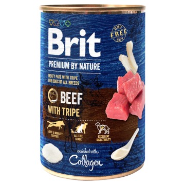 Brit Premium by Nature, 6 x 400 g - Wołowina ze żwaczami