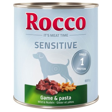 Rocco Sensitive, 6 x 800 g - Dziczyzna z makaronem