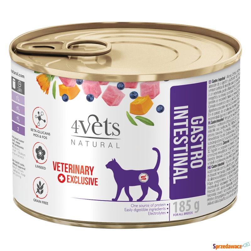 4Vets Natural Gastro Intestinal  - 12 x 185 g - Karmy dla kotów - Konin