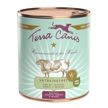 Terra Canis bez zbóż, 6 x 800 g - Wołowina z cukinią, dynią i oregano
