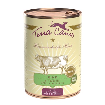 Terra Canis Classic, 6 x 400 g - Wołowina z marchewką, jabłkiem i ryżem naturalnym