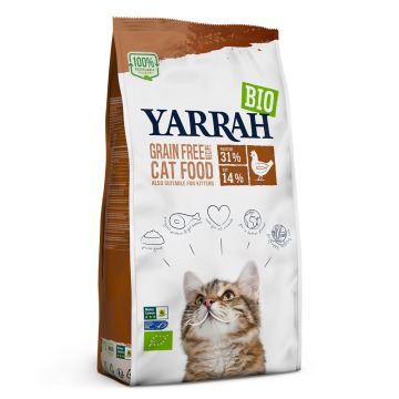 Yarrah Cat Food Bio z biokurczakiem i rybą, bez zbóż - 800 g