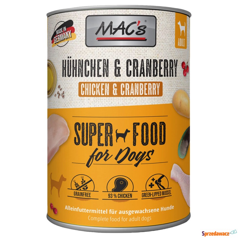 MAC's Adult Superfood, 6 x 400 g - Kurczak i... - Karmy dla psów - Olsztyn