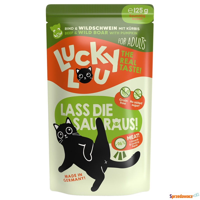 Lucky Lou Adult 16 x 125 g - Wołowina & Dzik - Karmy dla kotów - Włocławek