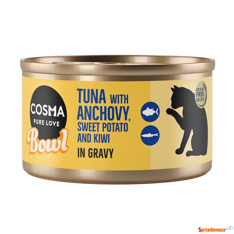 Cosma Bowl, 6 x 80 g - Tuńczyk z sardelą - Karmy dla kotów - Bytom