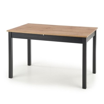 Stół rozkładany Greg 124-168x74x75 cm, blat dąb wotan, nogi czarne
