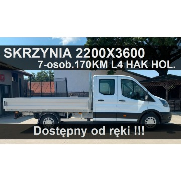 Ford Transit - Skrzynia 2200 x 3600 170KM Hak. hol. Podwójna kabina 1998 zł