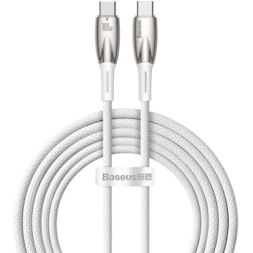 Kabel Baseus Glimmer Series 100W USB-C do USB-C 2m, biały