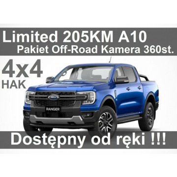 Ford Ranger - Nowy Ranger Limited 205KM 4x4 Off-Road Kamera 360st.Od ręki ! 2610 zł