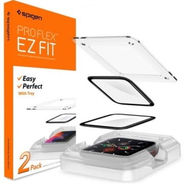 Szkło hybrydowe + Aplikator Spigen Pro Flex EZ Fit Apple Watch SE / SE 2022 / 6 / 5 / 4 44mm, czarne