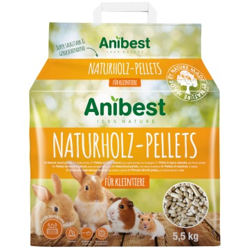 Anibest Naturholz Pellets, podłoże dla małych zwierząt - 2 x 10 l (11 kg)