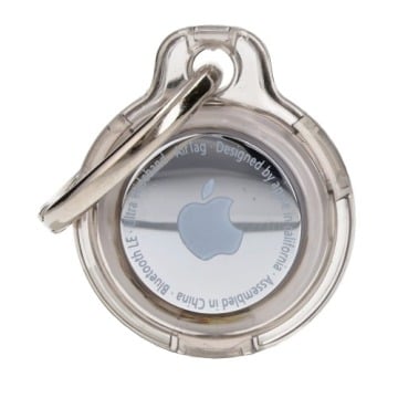 Etui Bizon Case Locator Keychain do Apple AirTag, przezroczysto-czarne