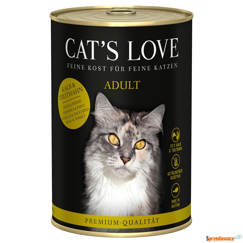 Cat's Love, 6 x 400 g - Cielęcina i indyk - Karmy dla kotów - Legnica