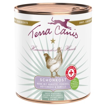 Terra Canis First Aid Schonkost, 6 x 800 g - Kurczak z marchwią, fenkułem, twarogiem i rumiankiem