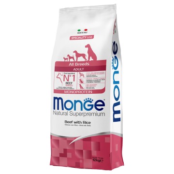Monge monoproteinowa wołowina z ryżem dla psów - 12 kg