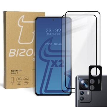 2x Szkło + szybka na aparat BIZON Edge 2 do Xiaomi 12T