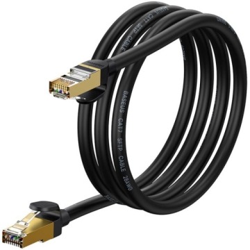 Kabel sieciowy Baseus Speed Seven RJ45, 10Gbps, 1,5m, czarny