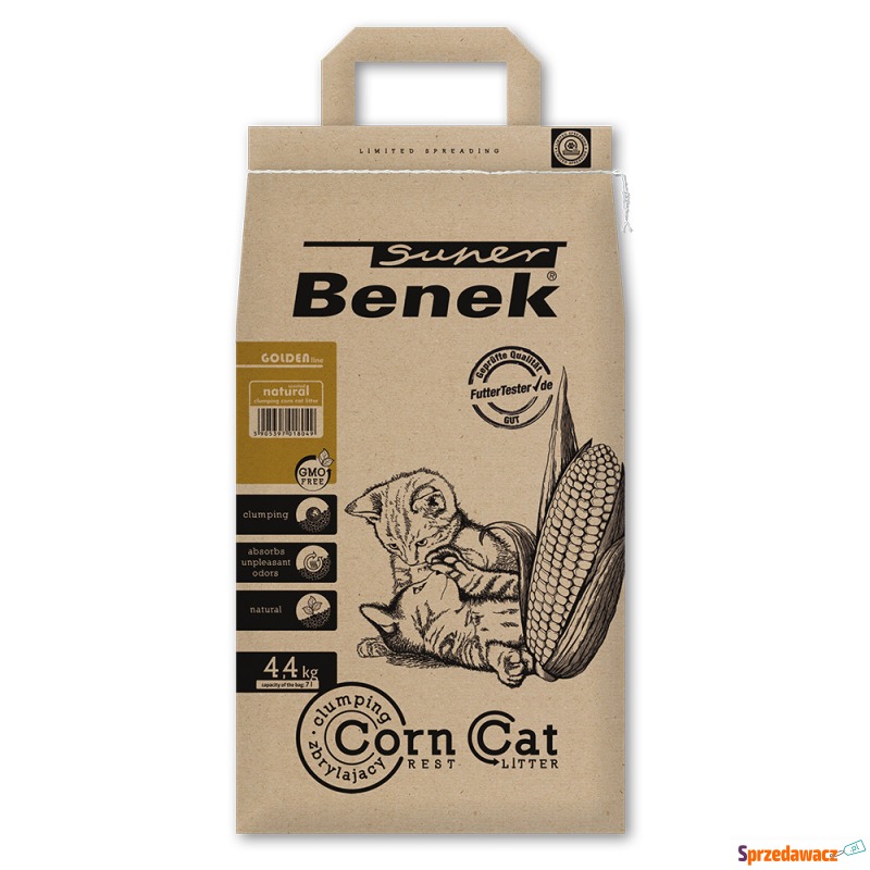 Super Benek Corn Cat Golden, żwirek dla kota -... - Żwirki do kuwety - Radom