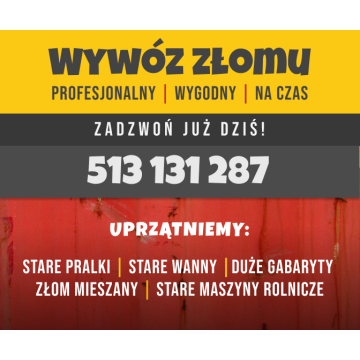Wywóz złomu stalowego Białystok i okolice.