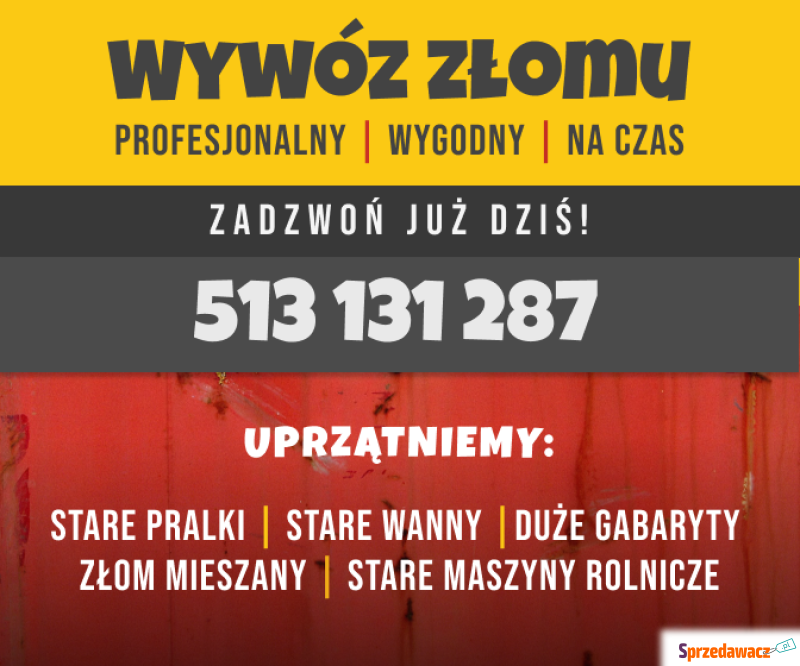 Wywóz złomu stalowego Białystok i okolice. - Pozostałe usługi - Białystok
