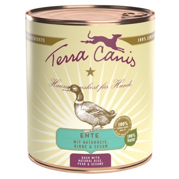 Terra Canis, 6 x 800 g - Kaczka z brązowym ryżem, burakiem, gruszką oraz sezamem