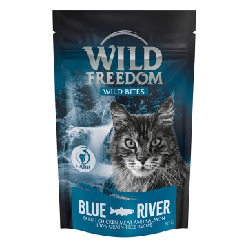 Korzystny pakiet Wild Freedom Snack - Wild Bites, bez zbóż, 3 x 80 g - Blue River - kurczak i łosoś