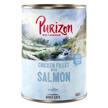 Purizon Adult 24 x 400 g, bez zbóż - Filet z kurczaka z łososiem 24 x 400 g