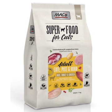MAC's Superfood for Cats Adult, kaczka, indyk, kurczak - 2 x 7 kg