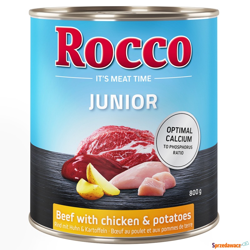 Megapakiet Rocco Junior, 24 x 800 g - Wołowina... - Karmy dla psów - Włocławek