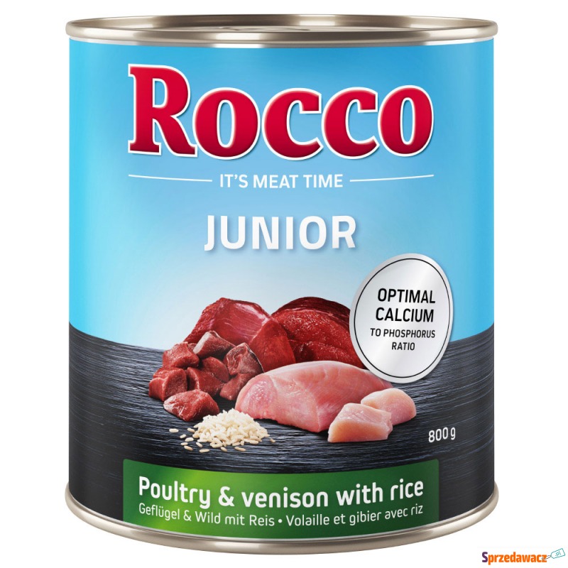 Korzystny pakiet Rocco Junior, 12 x 800 g - Drób... - Karmy dla psów - Rzeszów