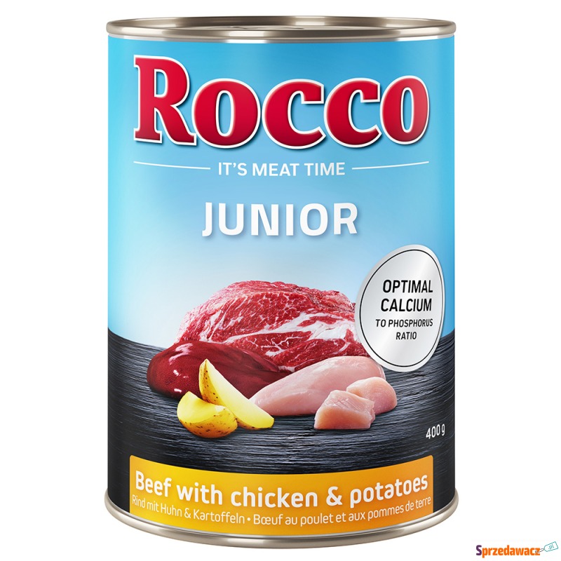 Rocco Junior, 6 x 400 g - Wołowina i kurczak z... - Karmy dla psów - Domaszowice