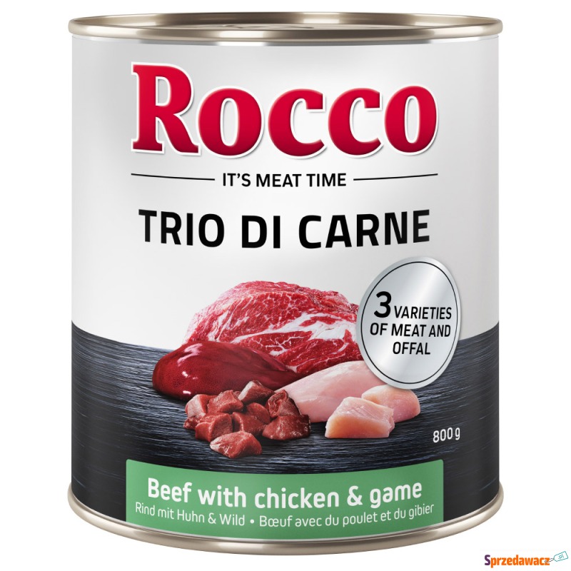 Rocco Classic Trio di Carne, 24 x 800 g - Woł... - Karmy dla psów - Dębica