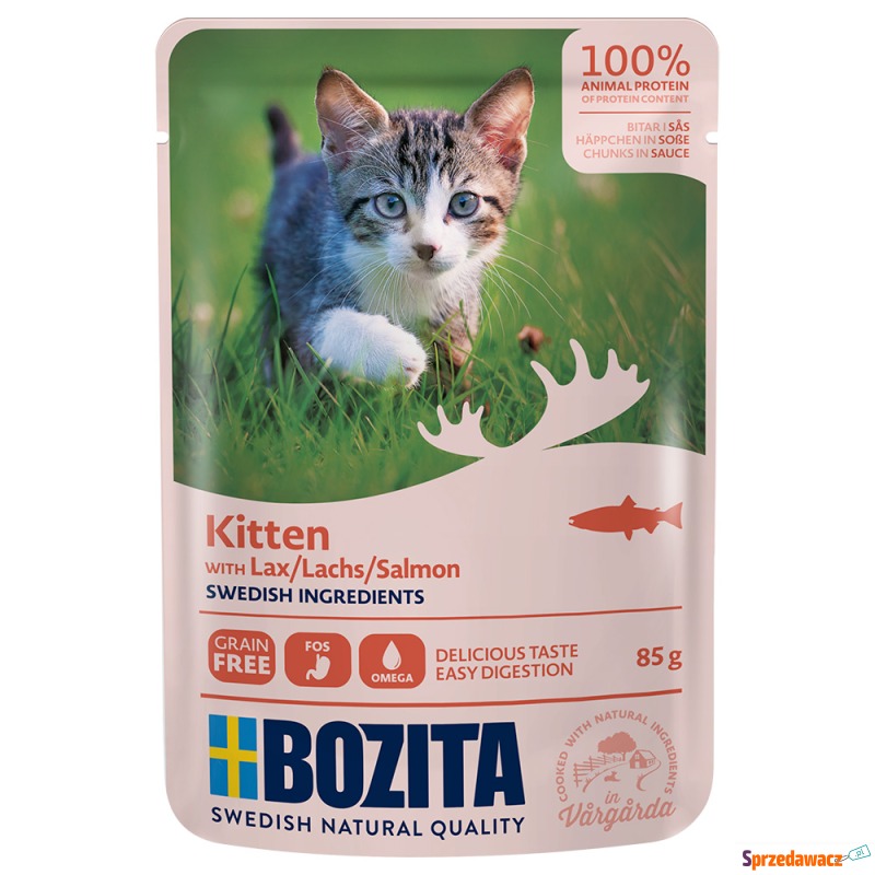 Bozita Kitten kawałki w sosie, 12 x 85 g - Łosoś - Karmy dla kotów - Łódź