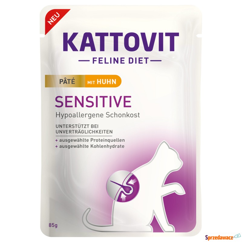 Kattovit Sensitive Paté, 10 x 85 g - Kurczak - Karmy dla kotów - Gorzów Wielkopolski