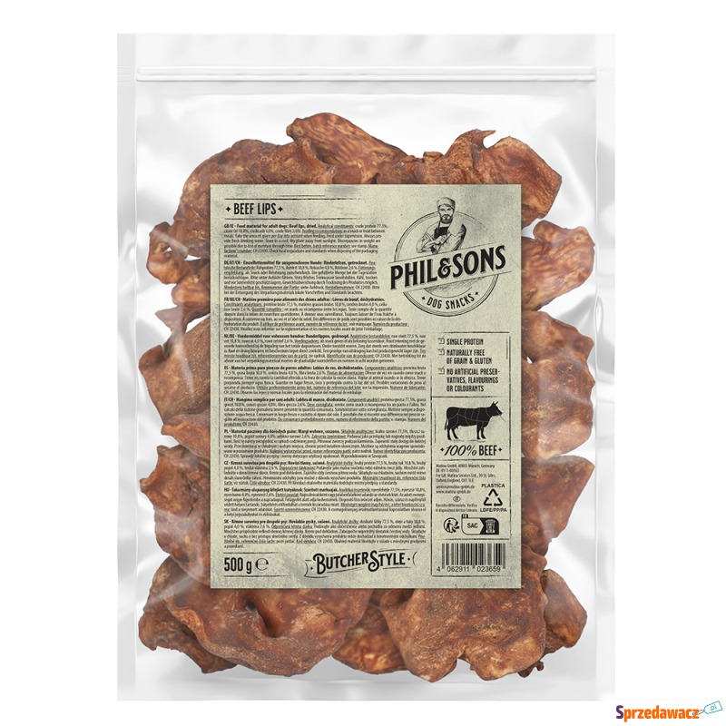 Phil & Sons, fafle wołowe - 500 g - Przysmaki dla psów - Głogów