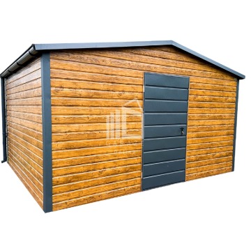 Domek Ogrodowy - Schowek Garaż 4x3 - drzwi - Antracyt - drewnopodny Rynny ID441