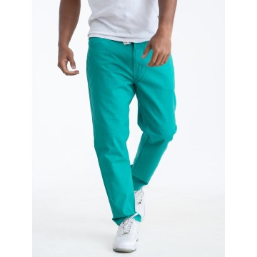 Spodnie Materiałowe Męskie Zielone Royal Blue Pointy Pocket