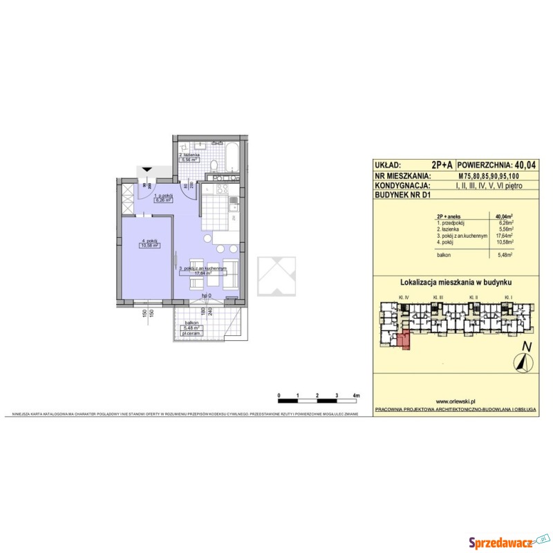 Mieszkanie dwupokojowe Rzeszów,   40 m2 - Sprzedam