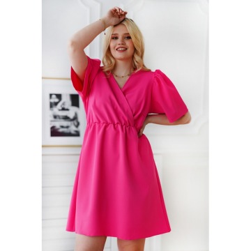 Różowa sukienka z kopertowym dekoltem - Cordele